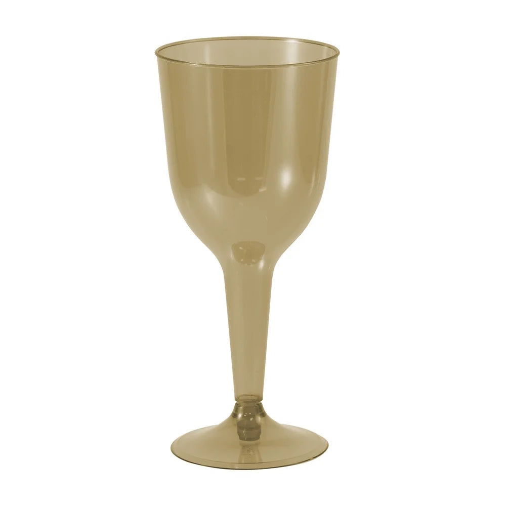 10 oz Gold Plastic Wine Glasses S930624
