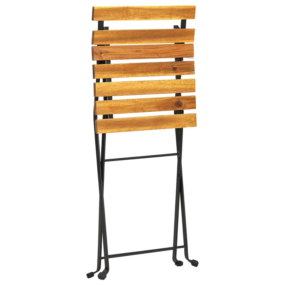 3 Piece Folding Bistro Set Acacia Wood Tabletop Steel Frame Y570