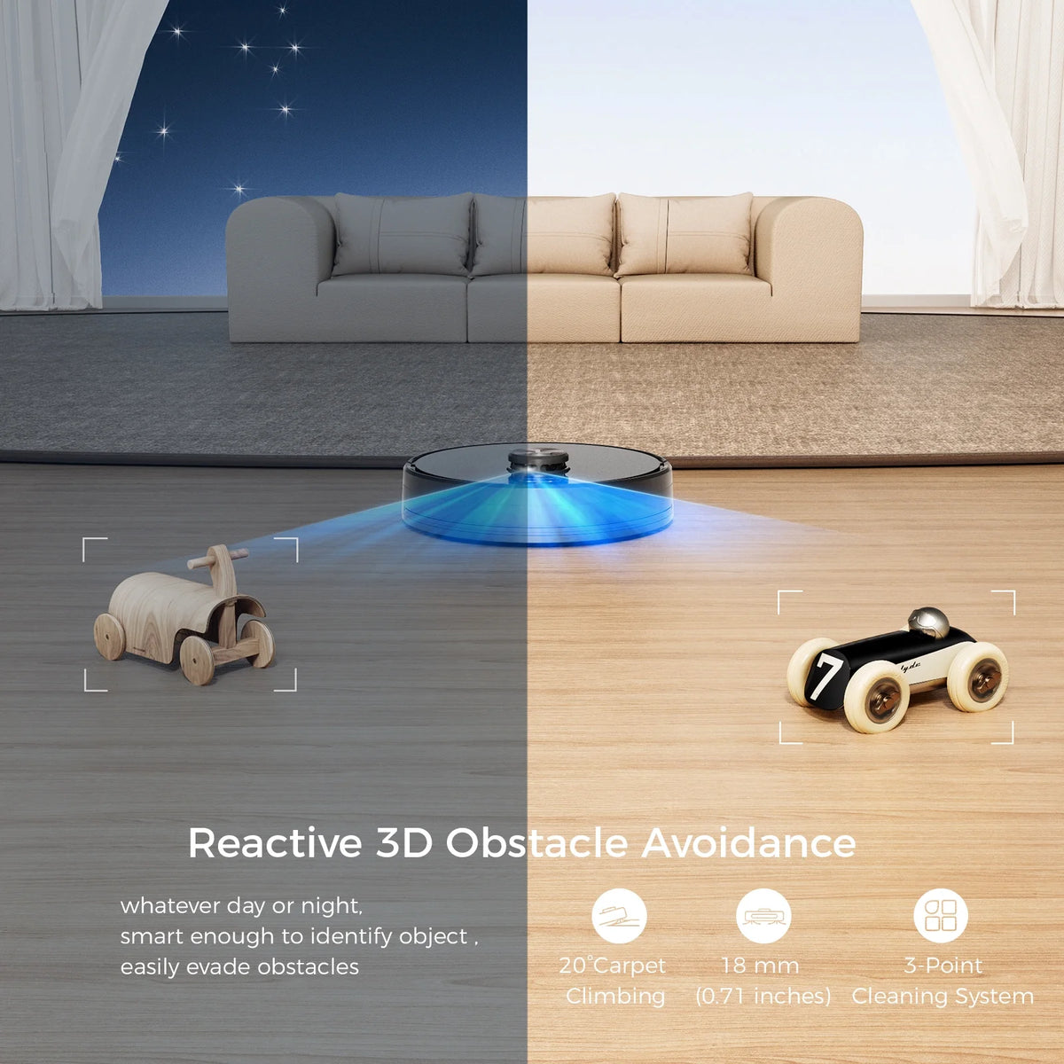 6000Pa Suction Lidar Navigation Robot Vacuum and Mop Combo B8671