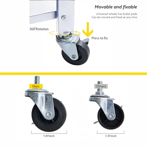4-Shelf Foldable Metal Storage Shelves with Wheels V47778
