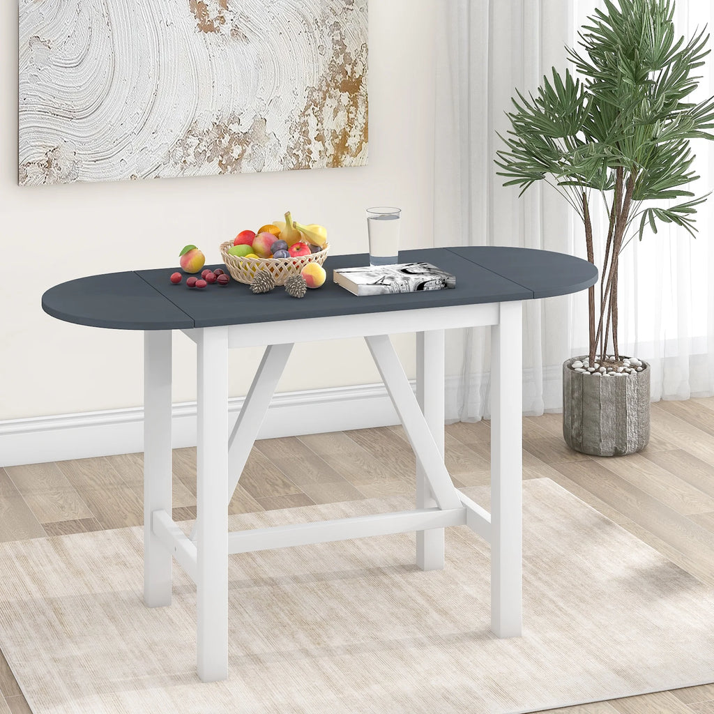 3-Piece Counter Height Dining Table Set with Drop Leaf and Upholstered Chairs B33111