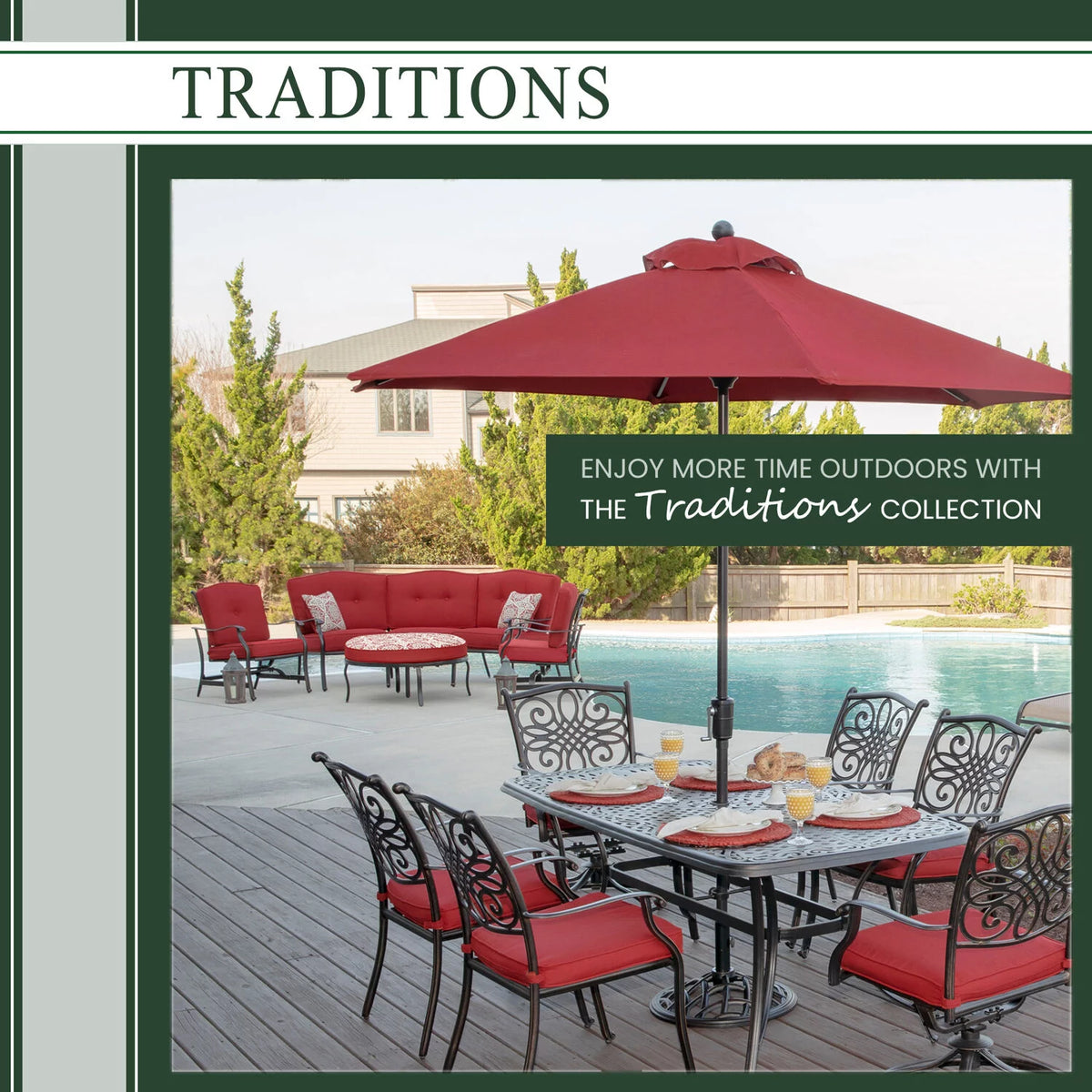 7-Piece Cushioned Swivel Rocker Patio Dining Set with Cast Aluminum Table J15600
