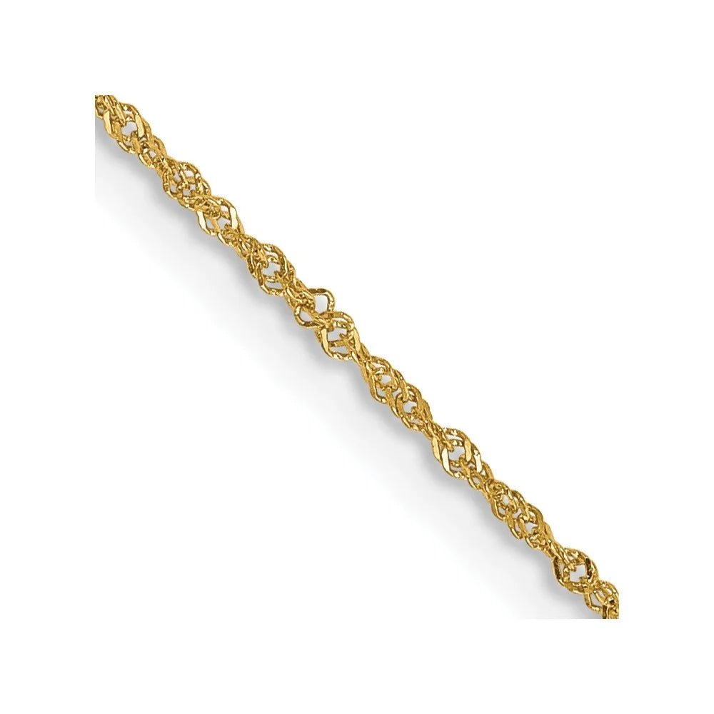14k Yellow Gold Singapore Chain Necklace 14inch A688
