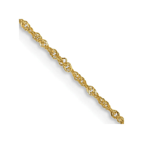 14k Yellow Gold Singapore Chain Necklace 14inch A688