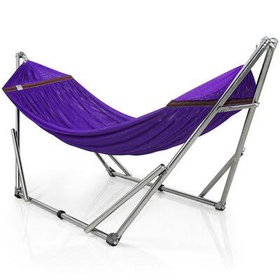 Purple Double Camping Hammock with Stand I473001